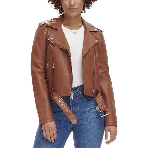 Levis Faux Leather Fashion Moto Camel XS